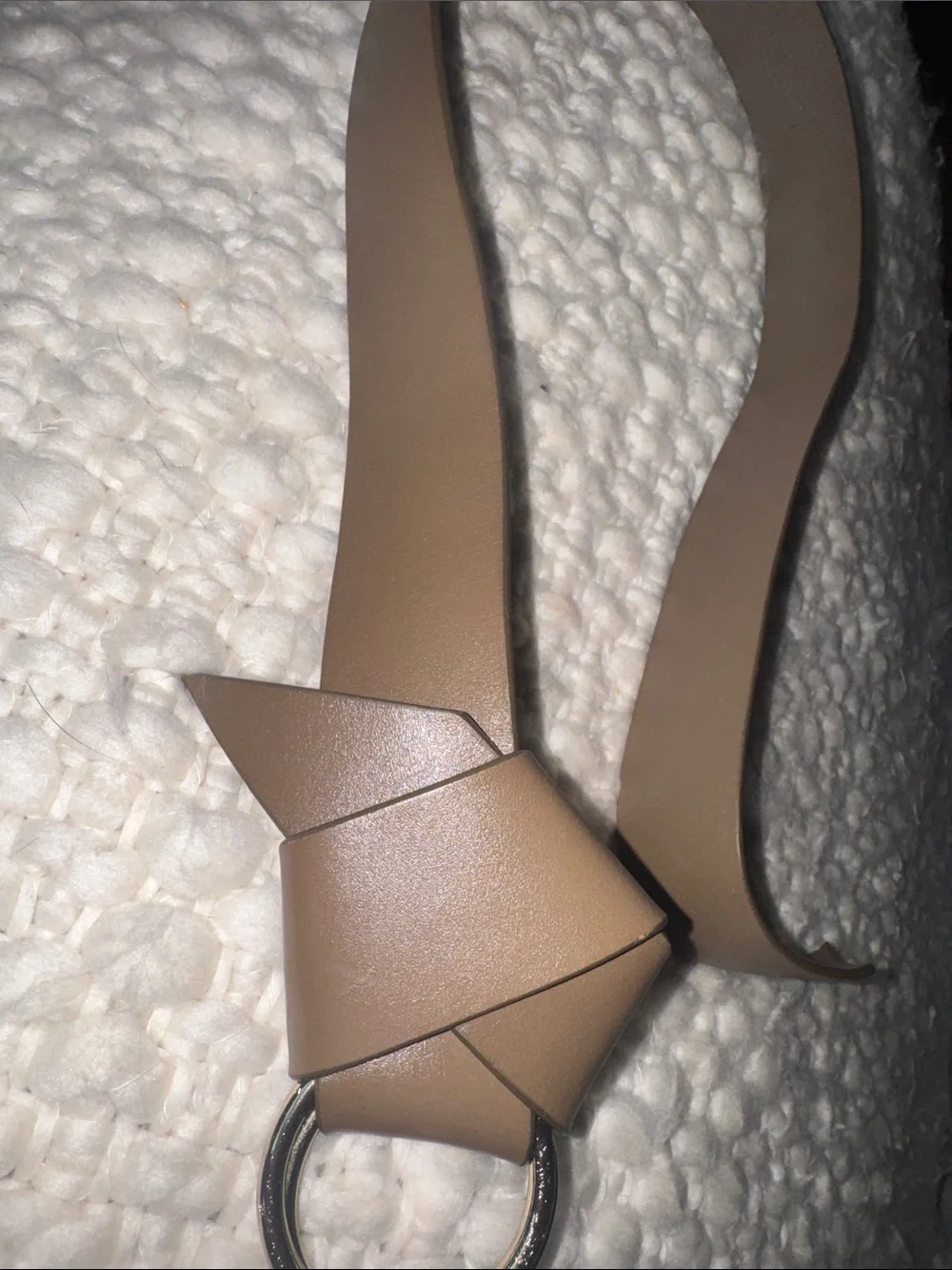 Banana Republic Olive  Leather Knot Belt with Gold Rings